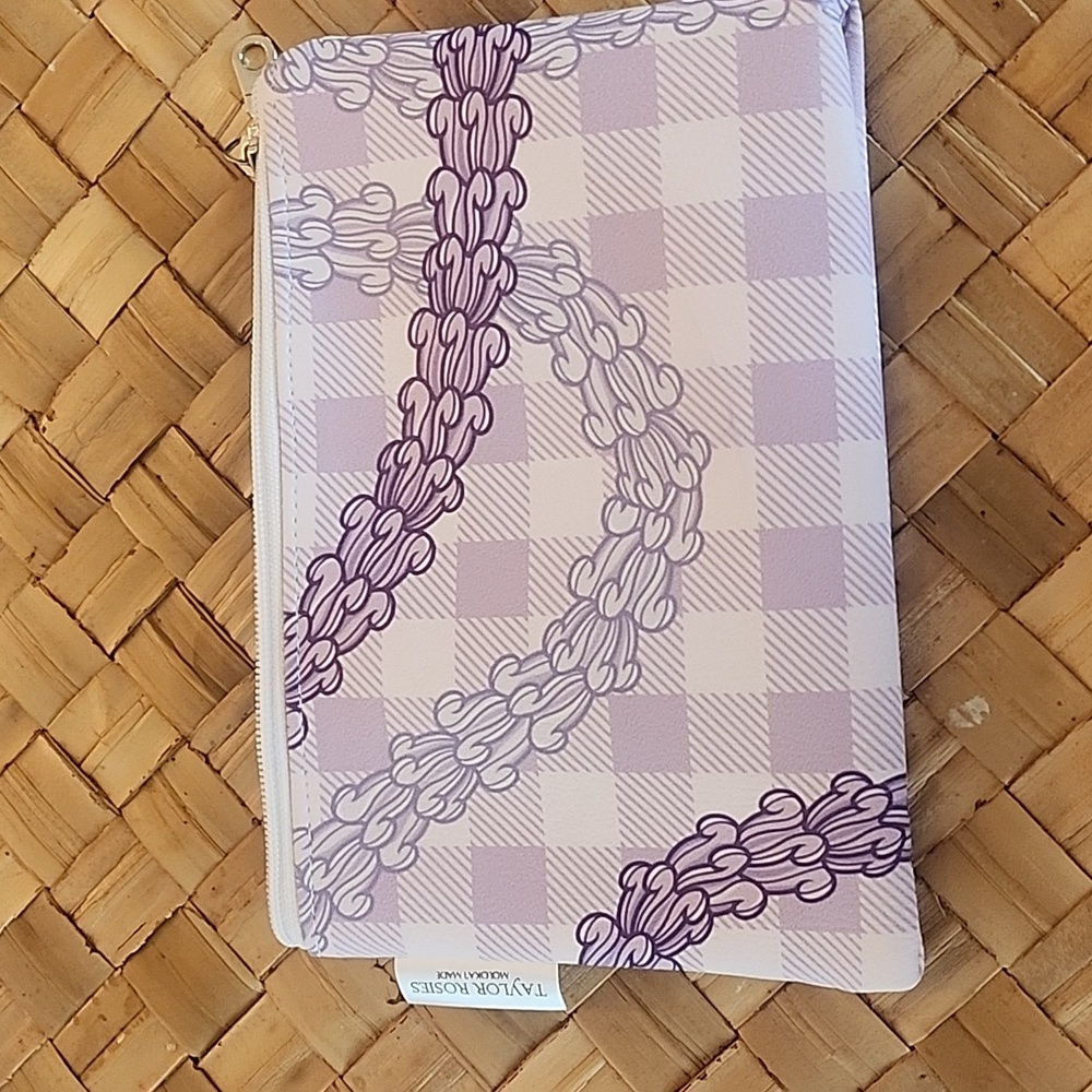 PURPLE Crown Flower CLUTCH Hawaiian Lei Pouch